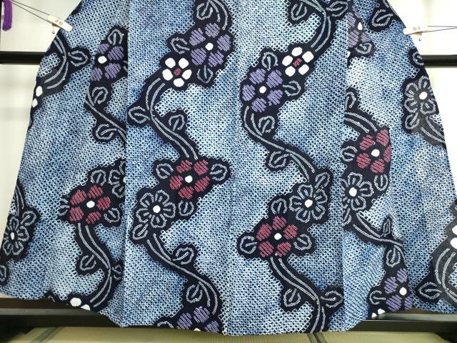 平和屋着物∴極上　夏物　浴衣　有松鳴海絞り　草花文　綿　逸品　DZAA20172kh5