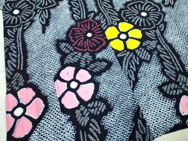 平和屋着物∴極上 夏物 浴衣 有松鳴海絞り 草花文 綿 逸品 DZAA20173kh5
