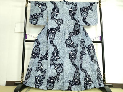 平和屋着物∴極上 夏物 浴衣 有松鳴海絞り 枝花文 綿 逸品 未使用 DZAA20174kh5