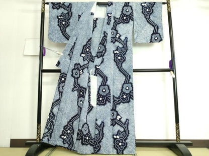 平和屋着物∴極上 夏物 浴衣 有松鳴海絞り 枝花文 綿 逸品 未使用 DZAA20174kh5