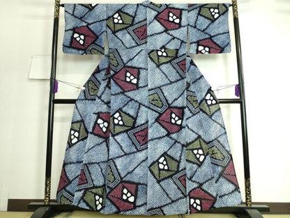平和屋着物∴極上 夏物 浴衣 有松鳴海絞り 抽象文様 綿 逸品 DZAA20175kh5