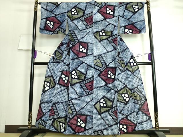 平和屋着物∴極上 夏物 浴衣 有松鳴海絞り 抽象文様 綿 逸品 DZAA20175kh5