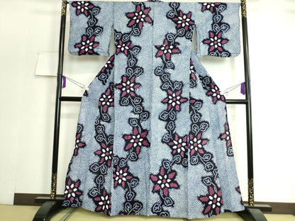 平和屋着物∴極上 夏物 浴衣 有松鳴海絞り 草花文 綿 逸品 DZAA20178kh5