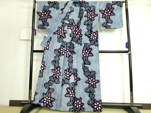 平和屋着物∴極上 夏物 浴衣 有松鳴海絞り 草花文 綿 逸品 DZAA20178kh5