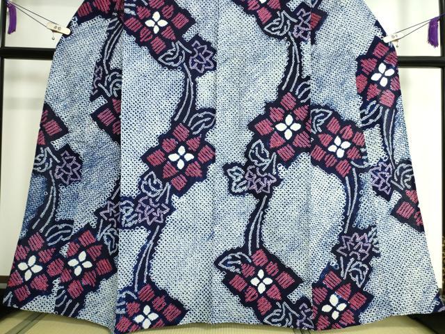 平和屋着物∴極上 夏物 浴衣 有松鳴海絞り 草花文 綿 逸品 DZAA20179kh5