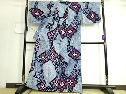 平和屋着物∴極上 夏物 浴衣 有松鳴海絞り 草花文 綿 逸品 DZAA20179kh5
