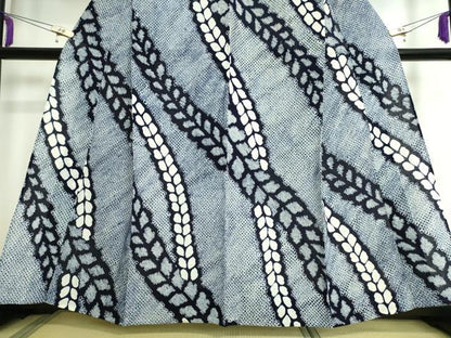 平和屋着物∴極上 夏物 浴衣 有松鳴海絞り 草葉文 綿 逸品 DZAA20180kh5