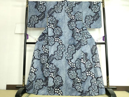 平和屋着物∴極上 夏物 浴衣 有松鳴海絞り 草花文 綿 逸品 DZAA20181kh5