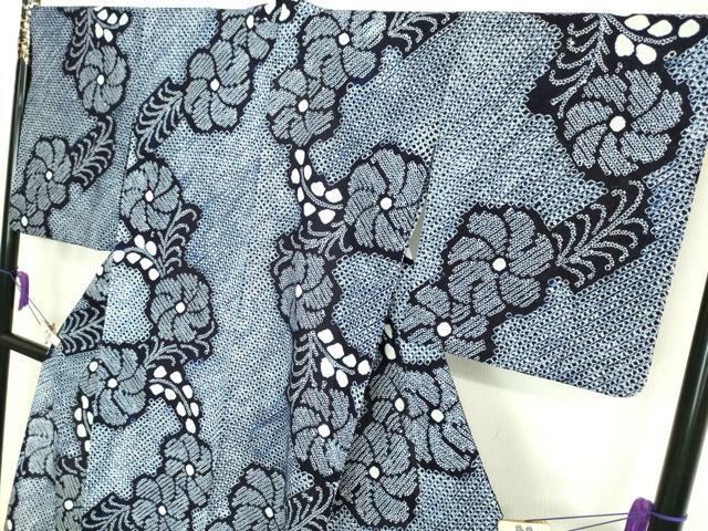 平和屋着物∴極上 夏物 浴衣 有松鳴海絞り 草花文 綿 逸品 DZAA20181kh5