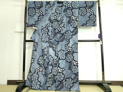 平和屋着物∴極上 夏物 浴衣 有松鳴海絞り 草花文 綿 逸品 DZAA20181kh5