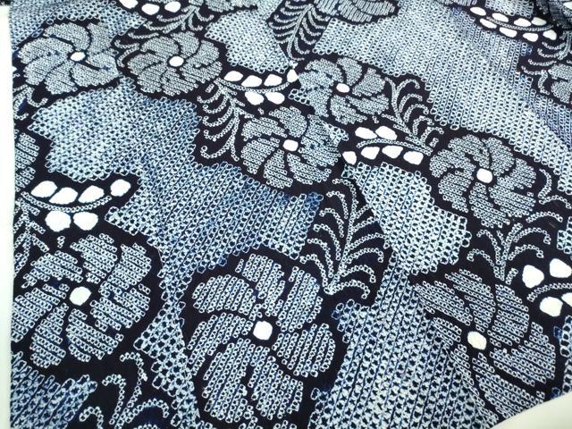 平和屋着物∴極上 夏物 浴衣 有松鳴海絞り 草花文 綿 逸品 DZAA20181kh5