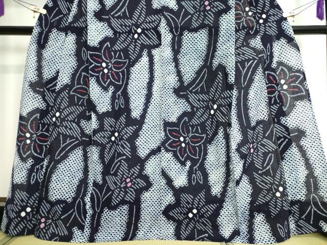 平和屋着物∴極上 夏物 浴衣 有松鳴海絞り 草花文 綿 逸品 DZAA20182kh5
