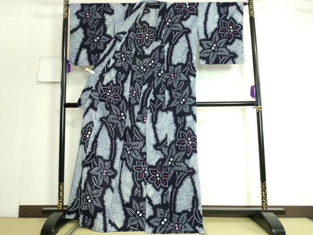 平和屋着物∴極上 夏物 浴衣 有松鳴海絞り 草花文 綿 逸品 DZAA20182kh5