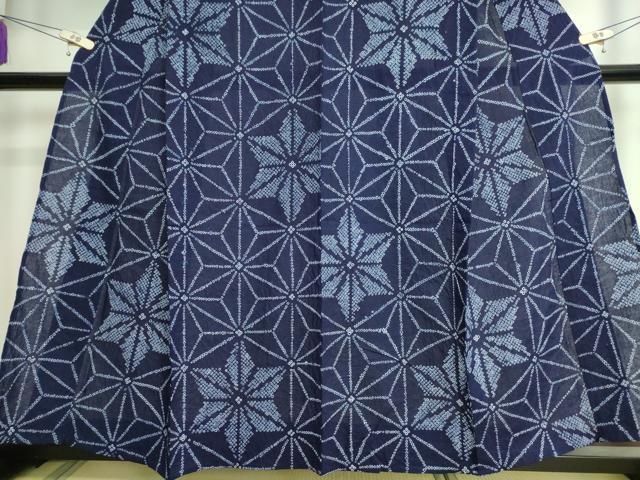 平和屋本店■極上　夏物　浴衣　有松鳴海絞り　麻の葉文様　綿　逸品　未使用　DZAA20183kh5