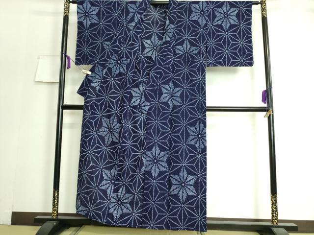平和屋本店■極上　夏物　浴衣　有松鳴海絞り　麻の葉文様　綿　逸品　未使用　DZAA20183kh5