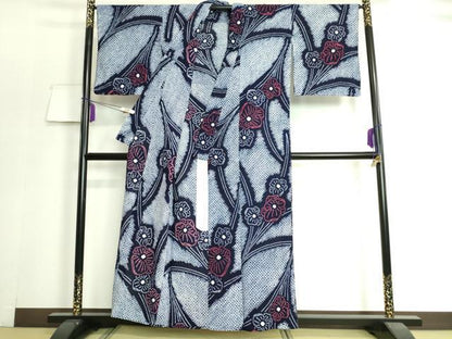 平和屋着物∴極上 夏物 浴衣 有松鳴海絞り 草花文 綿 逸品 DZAA20184kh5