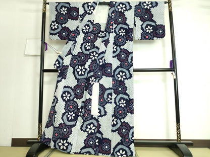 平和屋着物∴極上 夏物 浴衣 有松鳴海絞り 舞花文 綿 逸品 DZAA20185kh5