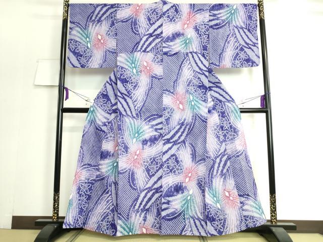 平和屋本店■極上　夏物　浴衣　有松鳴海絞り　草花文　綿　逸品　DZAA20186kh5