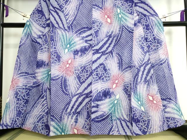 平和屋本店■極上　夏物　浴衣　有松鳴海絞り　草花文　綿　逸品　DZAA20186kh5