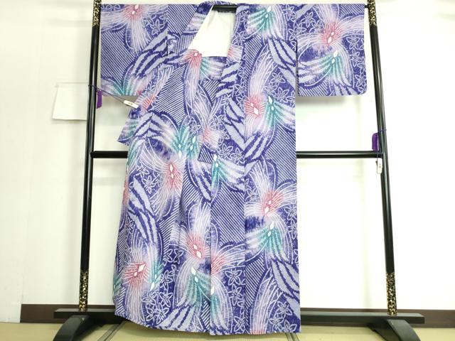 平和屋本店■極上　夏物　浴衣　有松鳴海絞り　草花文　綿　逸品　DZAA20186kh5