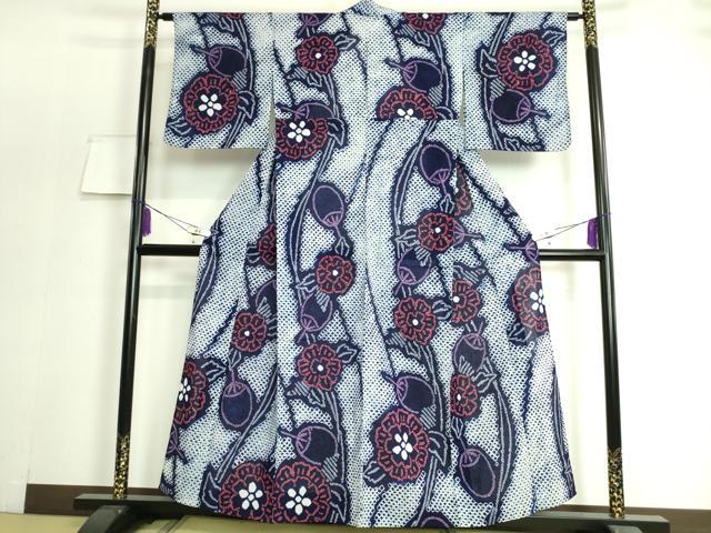 平和屋着物∴極上 夏物 浴衣 有松鳴海絞り 団扇 うちわ 舞花 綿 逸品 未使用 DZAA20187kh5