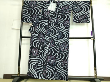 平和屋着物∴極上 夏物 浴衣 有松鳴海絞り 流水花文 綿 逸品 DZAA20188kh5