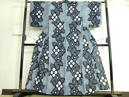 平和屋着物∴極上 夏物 浴衣 有松鳴海絞り 草花間道 綿 逸品 DZAA20192kh5