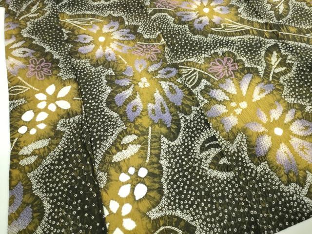 平和屋着物∴極上 夏物 浴衣 有松鳴海絞り 草花文 綿 逸品 DZAA20194kh5