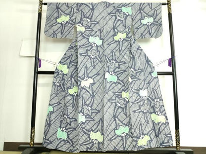 平和屋着物∴極上 夏物 浴衣 有松鳴海絞り 杜若 綿 逸品 DZAA20195kh5