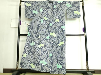平和屋着物∴極上 夏物 浴衣 有松鳴海絞り 杜若 綿 逸品 DZAA20195kh5