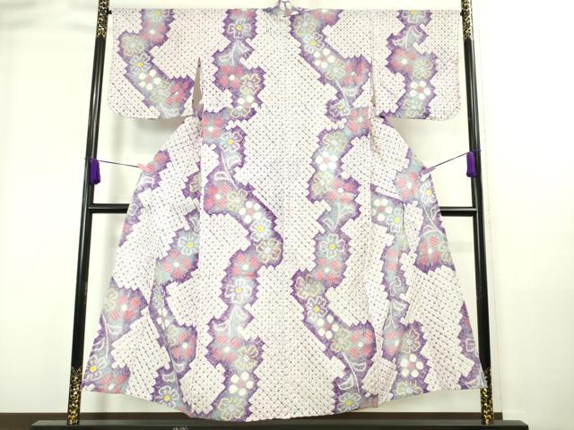 平和屋着物∴極上 夏物 浴衣 有松鳴海絞り 草花文 綿 逸品 DZAA20196kh5