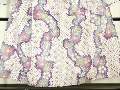 平和屋着物∴極上 夏物 浴衣 有松鳴海絞り 草花文 綿 逸品 DZAA20196kh5