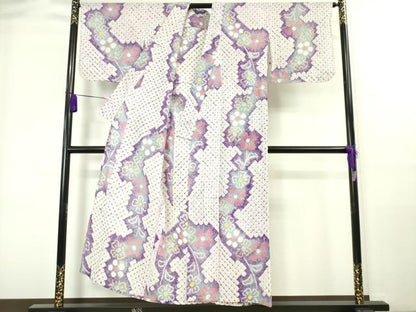 平和屋着物∴極上 夏物 浴衣 有松鳴海絞り 草花文 綿 逸品 DZAA20196kh5