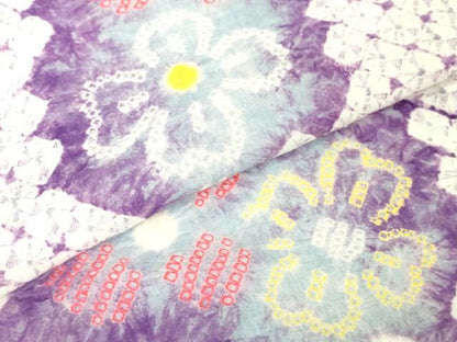 平和屋着物∴極上 夏物 浴衣 有松鳴海絞り 草花文 綿 逸品 DZAA20196kh5