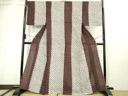 平和屋着物∴極上 夏物 浴衣 有松鳴海絞り 間道 綿 逸品 DZAA20198kh5