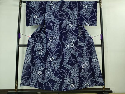 平和屋着物∴極上 夏物 浴衣 有松鳴海絞り 草花文 綿 逸品 DZAA20204kh5