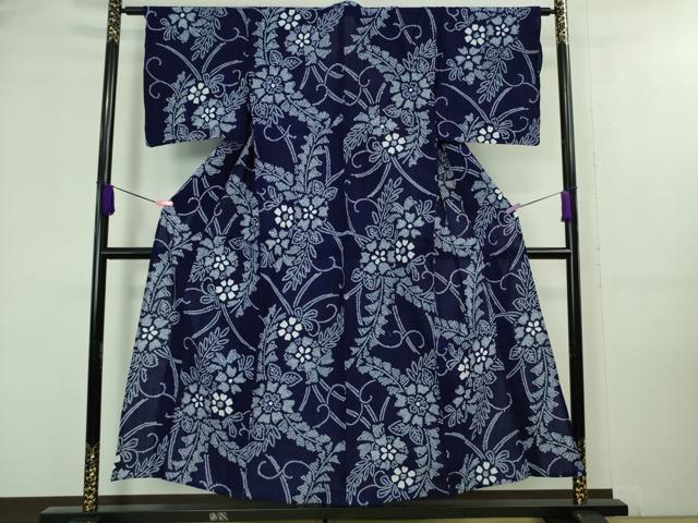 平和屋着物∴極上 夏物 浴衣 有松鳴海絞り 草花文 綿 逸品 DZAA20204kh5