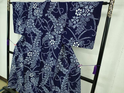 平和屋着物∴極上 夏物 浴衣 有松鳴海絞り 草花文 綿 逸品 DZAA20204kh5