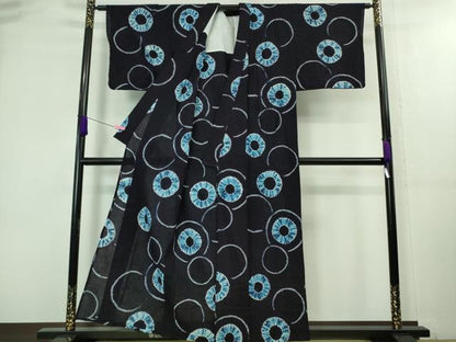 平和屋着物∴極上 夏物 浴衣 有松鳴海絞り 輪 丸文 綿 逸品 DZAA20208kh5