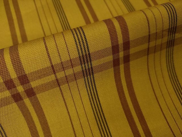 平和屋本店■希少　本場黄八丈　綾織　紬　足高貴　西條謹一　山下みつ子作　証紙付き　逸品　未使用　DZAA2020kh4 - 平和屋