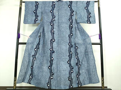 平和屋着物∴極上 夏物 浴衣 有松鳴海絞り 枝蕾 綿 逸品 DZAA20214kh5