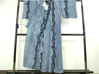 平和屋着物∴極上 夏物 浴衣 有松鳴海絞り 枝蕾 綿 逸品 DZAA20214kh5