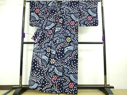 平和屋着物∴極上 夏物 浴衣 有松鳴海絞り 扇花文 綿 逸品 DZAA20215kh5