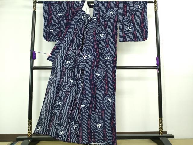 平和屋着物∴極上 夏物 浴衣 有松鳴海絞り 草花間道 綿 逸品 DZAA20218kh5