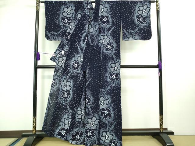 平和屋着物∴極上 夏物 浴衣 有松鳴海絞り 草花文 綿 逸品 未使用 DZAA20221kh5