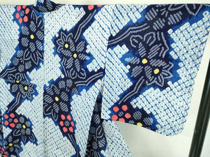 平和屋着物∴極上 夏物 浴衣 有松鳴海絞り 草花文 綿 逸品 DZAA20225kh5