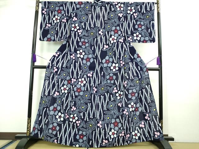 平和屋着物∴極上 夏物 浴衣 有松鳴海絞り 草花文 綿 逸品 DZAA20227kh5