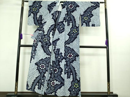 平和屋着物∴極上 夏物 浴衣 有松鳴海絞り 草花文 綿 逸品 DZAA20229kh5