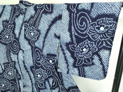 平和屋着物∴極上 夏物 浴衣 有松鳴海絞り 花唐草文 綿 逸品 未使用 DZAA20231kh5