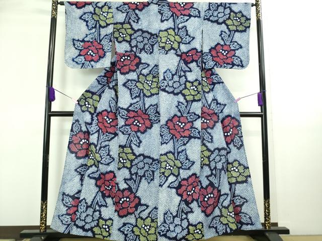 平和屋着物∴極上 夏物 浴衣 有松鳴海絞り 草花文 綿 逸品 未使用 DZAA20235kh5